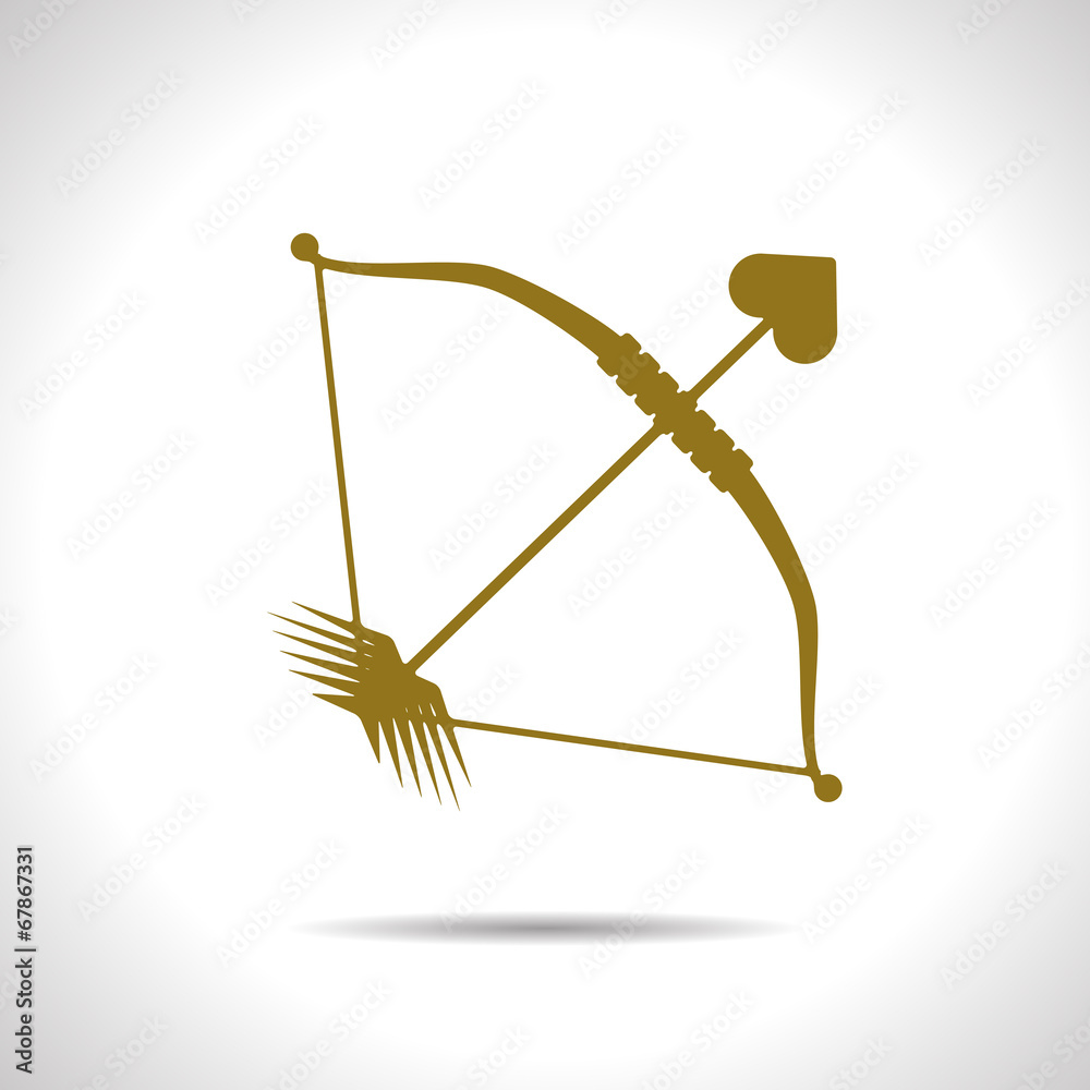 Vector bow and arrow icon. Eps10