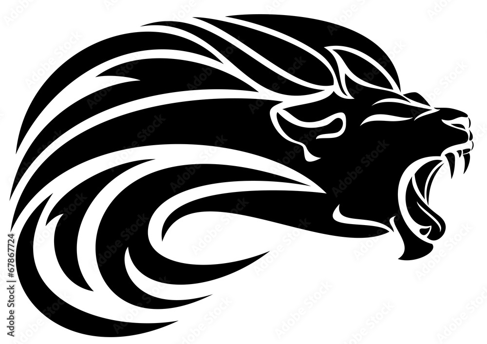 lion head tribal design lion head tribal design