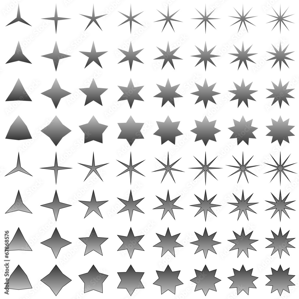 Grey star shape collection Grey star shape collection
