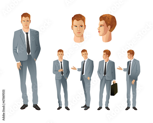 Man in different poses