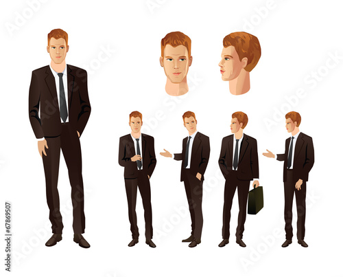 Man in different poses