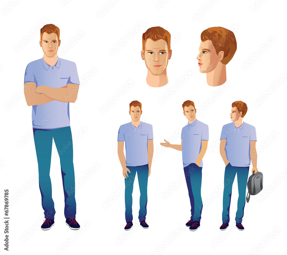 Obraz premium Man in different poses