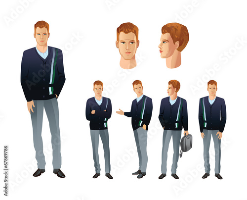 Man in different poses