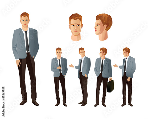 Man in different poses