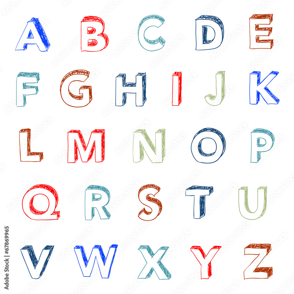 hand drawn colorful font hand drawn colorful font