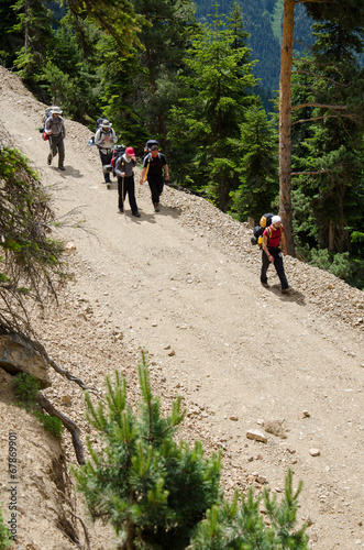 Group of people hiking (Kaçkar Mountain National Park)