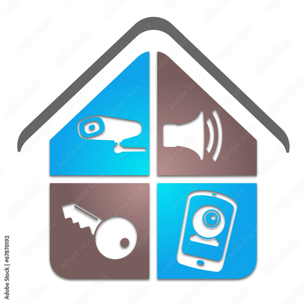 Vecteur Stock logo alarme vidéo surveillance sécurité | Adobe Stock