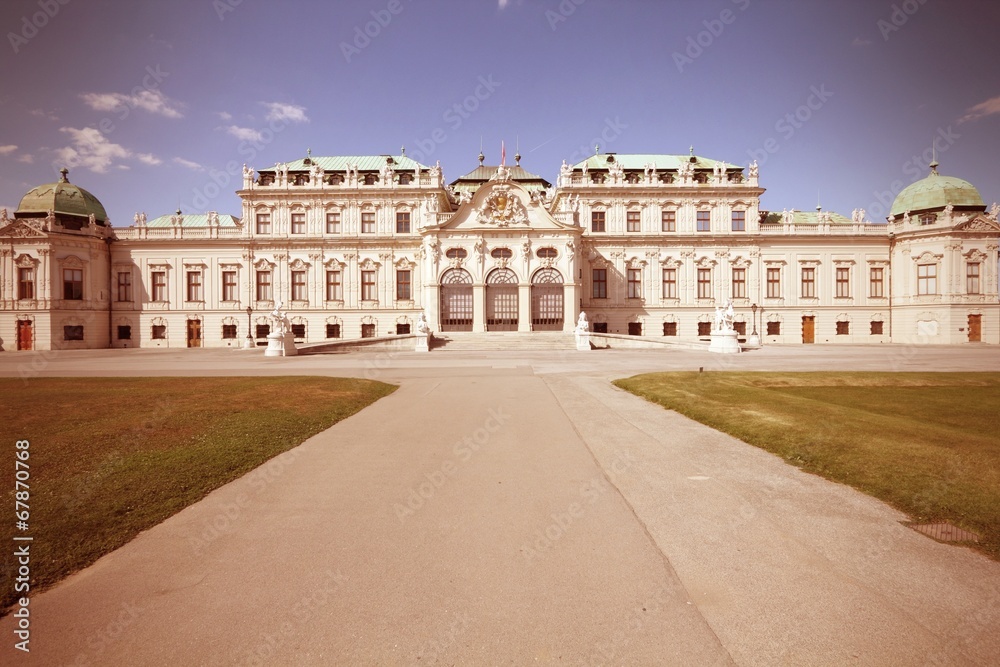 Belvedere Palace, Vienna. Cross processed color tone.