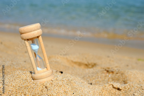砂浜と砂時計