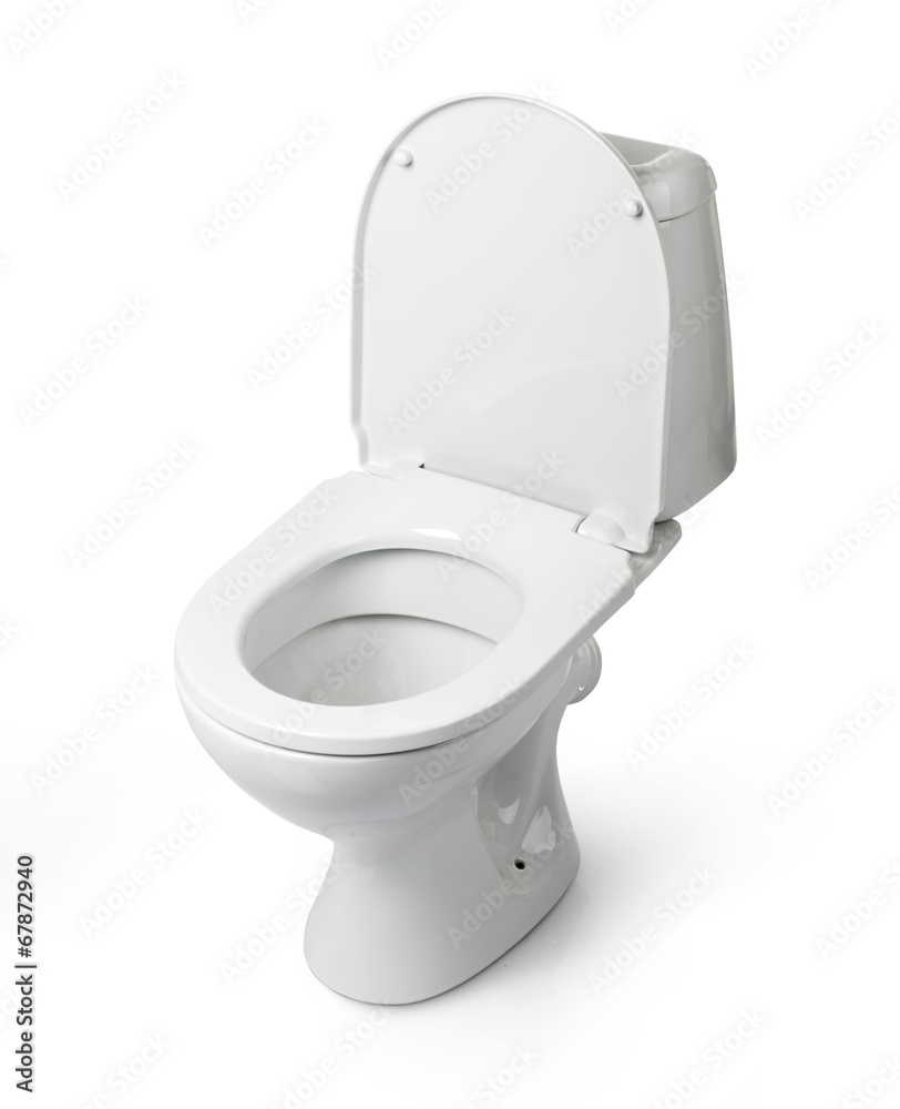 Open toilet bowl isolated. File contains a path to isolation. Stock Photo |  Adobe Stock