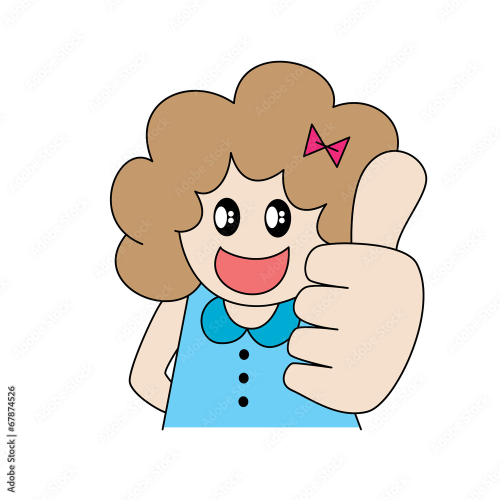 Girl give thumb, vector format Girl give thumb, vector format