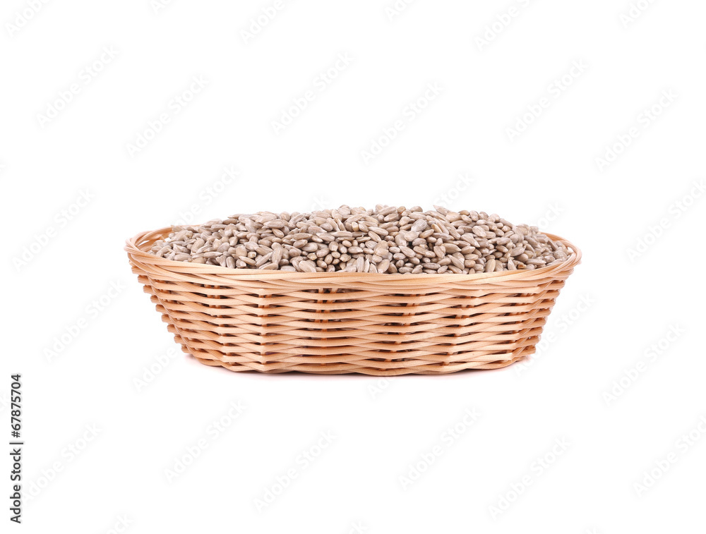 Full basket with sunflower seeds.