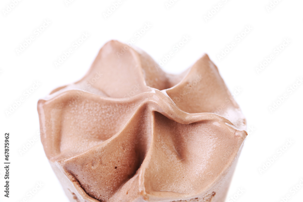 Close up image of chocolate ice cream.