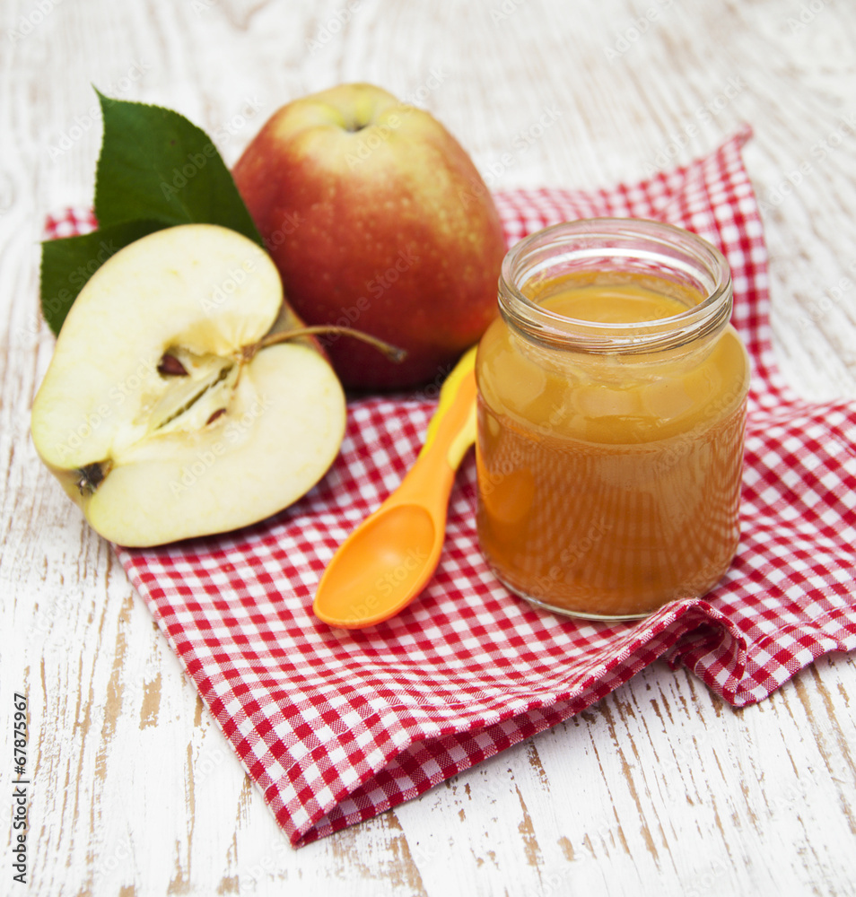 Apples puree in jar Apples puree in jar