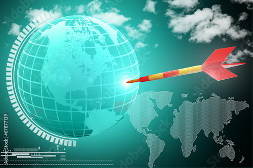 Global And Dart for Business Concept