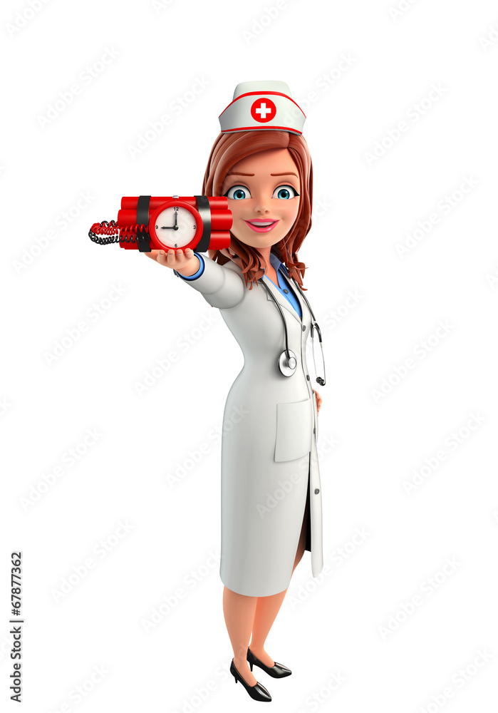 Nurse Character with bomb Nurse Character with bomb