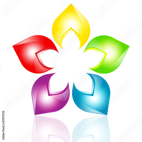Colorful abstract floral sign