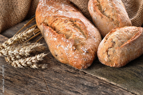 Close-up of traditional homemade bread