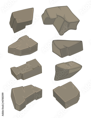A set of stones cartoon