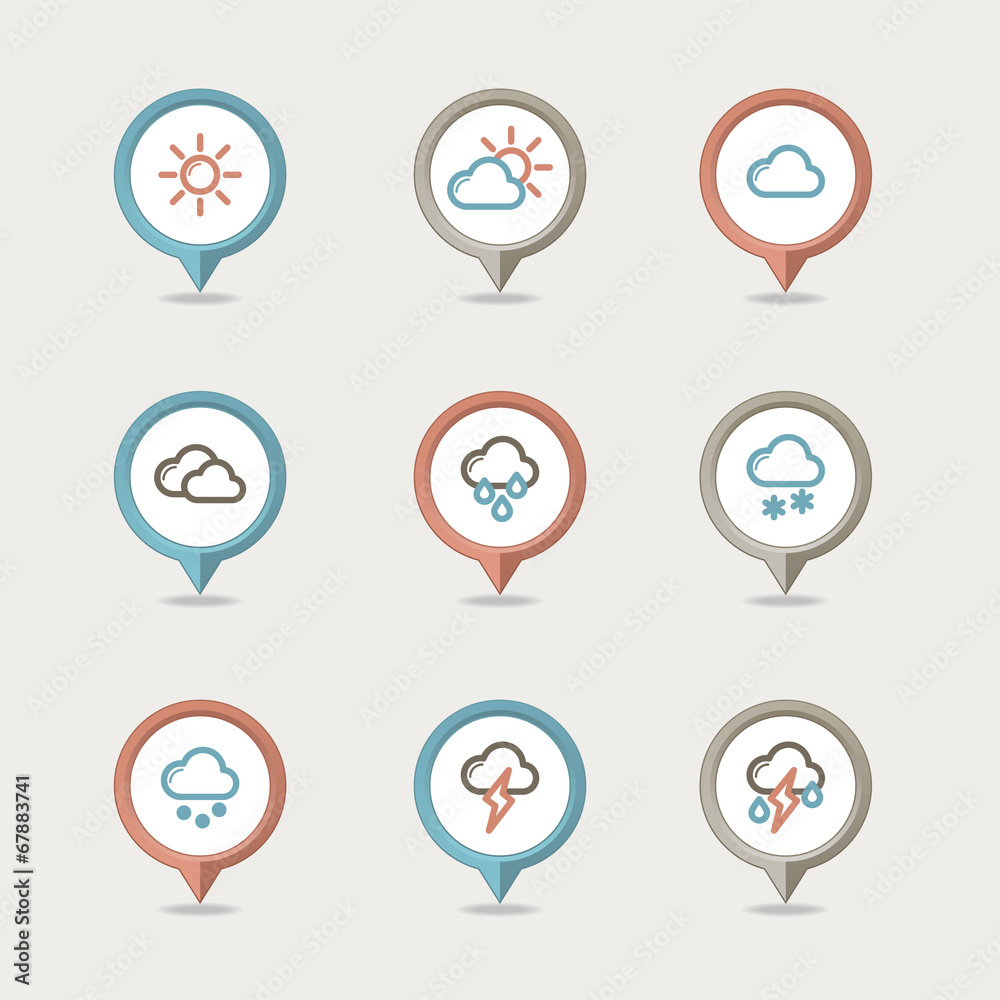 Weather mapping pins icon