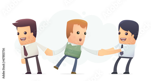 businessmen try to attract client