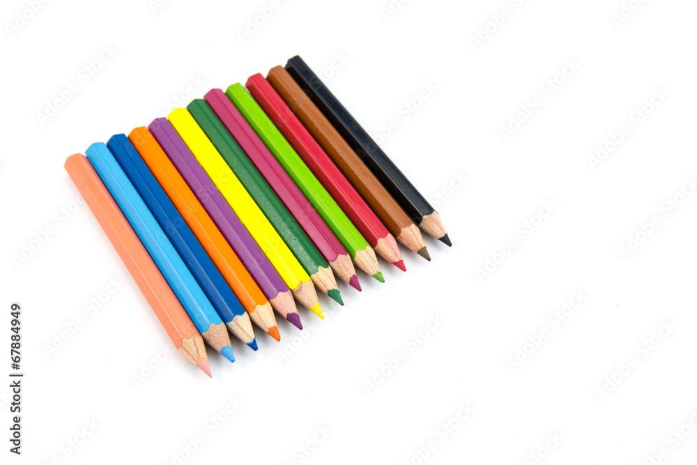 colorful pencils on white background colorful pencils on white background