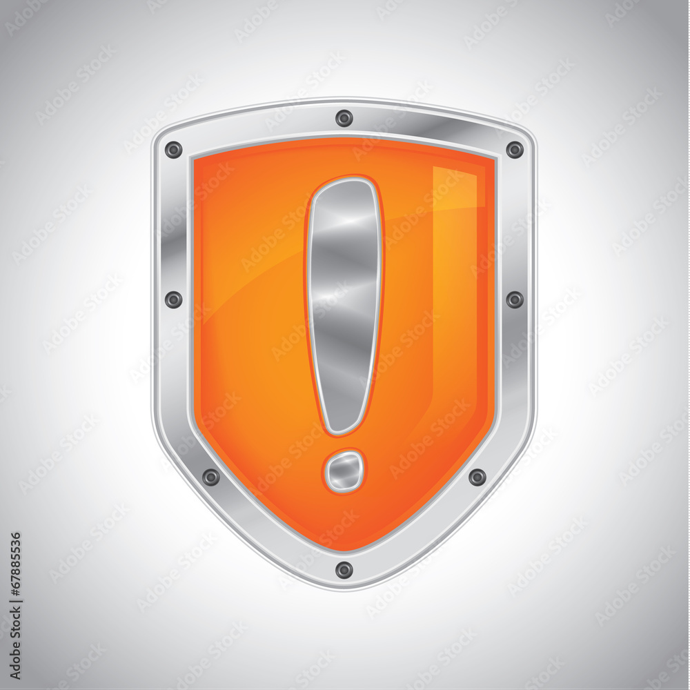Security alert shield symbol icon Security alert shield symbol icon