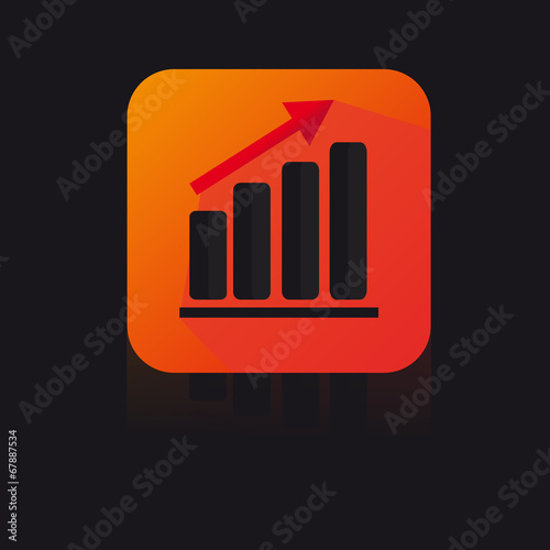 Flat Icon With Arrow and Growing Graph