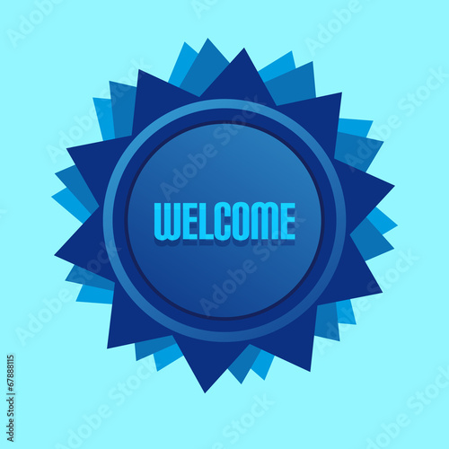 Blue Style Star With Label Sign