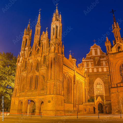 St Anne's and Bernadine's Churches in Vilnius, Lithuania