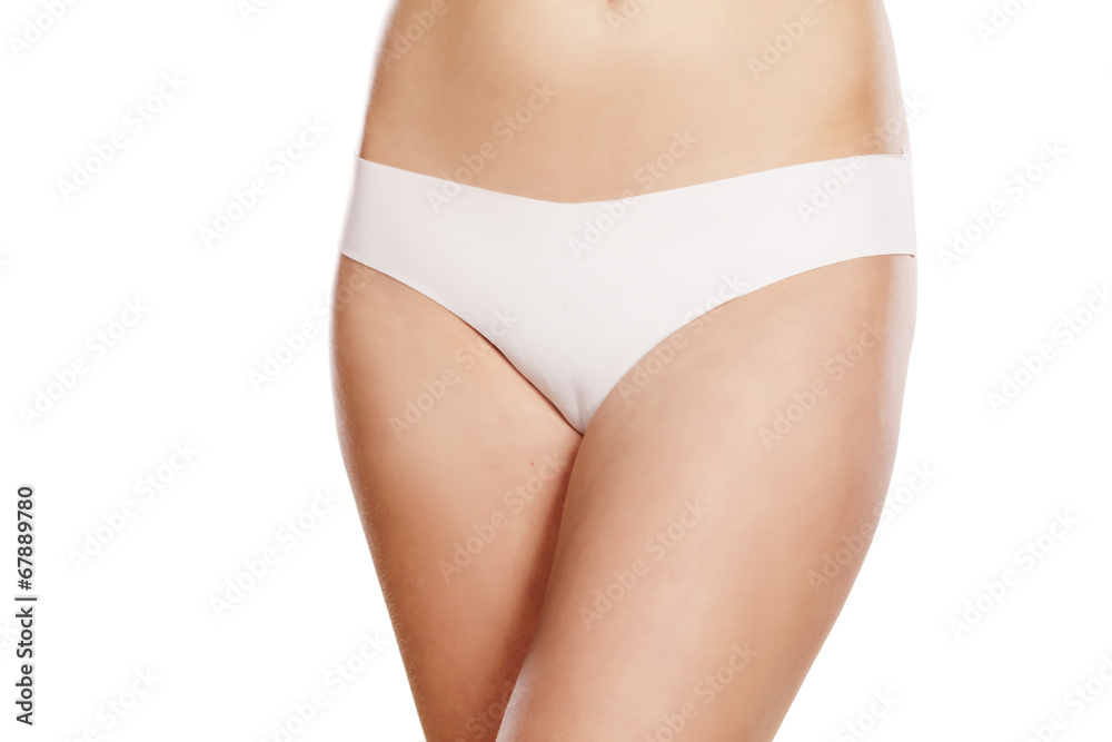 female hips and white panties