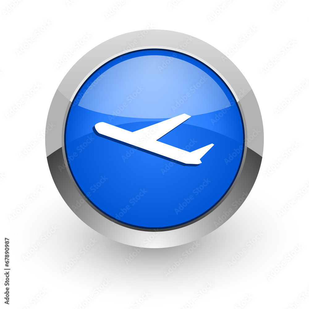 deparures blue glossy web icon