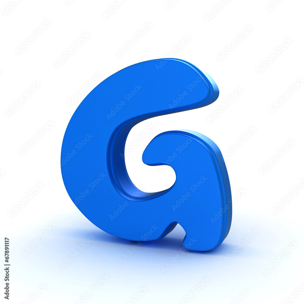 3d shiny and glossy g letter