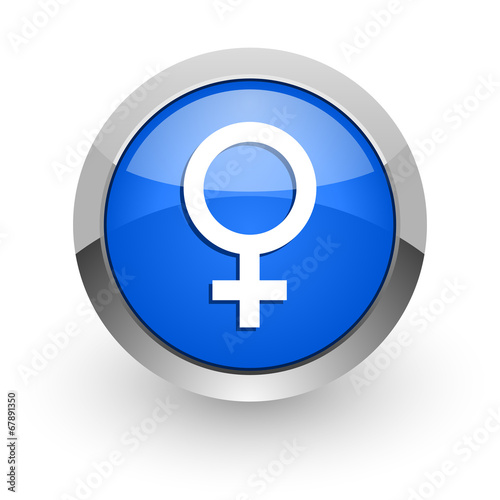 female blue glossy web icon