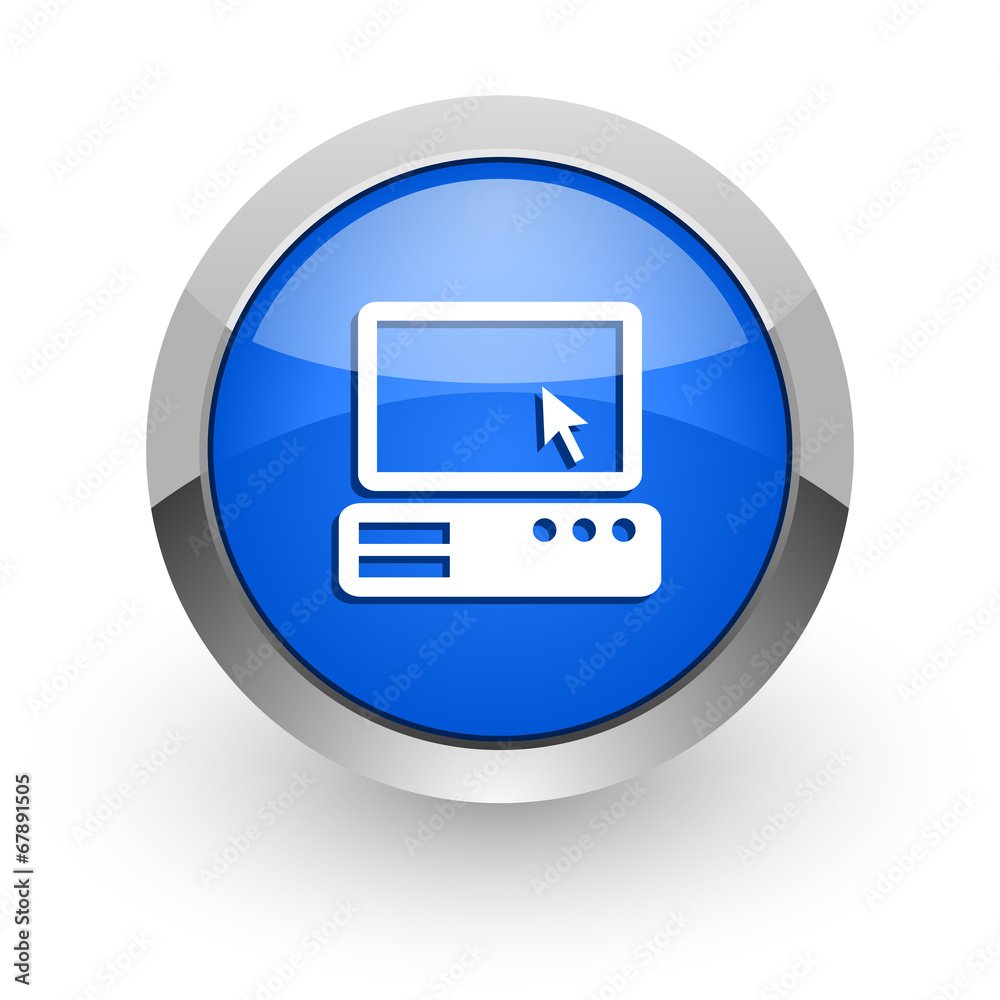 computer blue glossy web icon computer blue glossy web icon