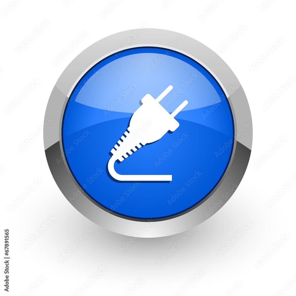 plug blue glossy web icon plug blue glossy web icon
