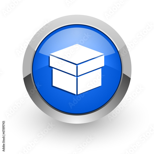 box blue glossy web icon