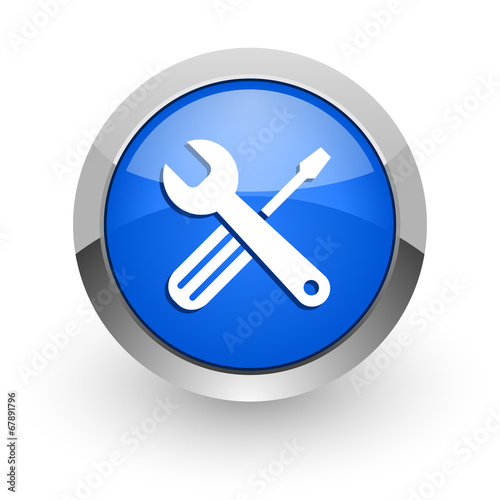 tools blue glossy web icon