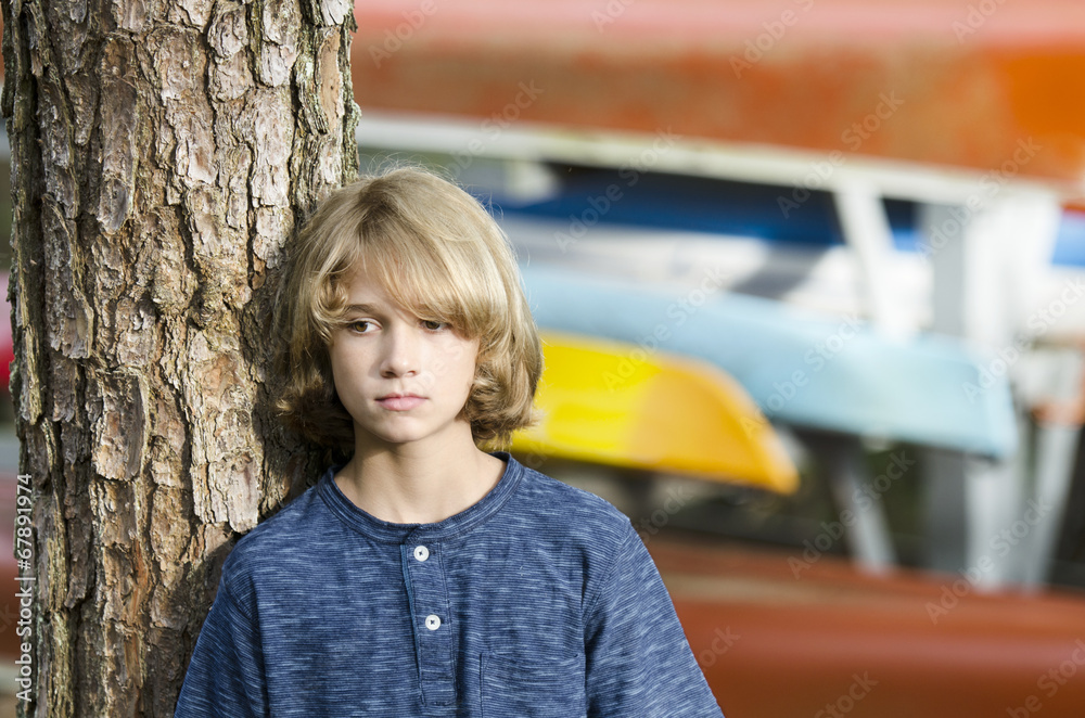 Obraz premium Depressed at camp