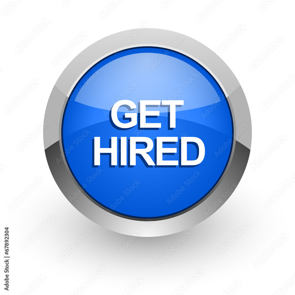 get hired blue glossy web icon get hired blue glossy web icon