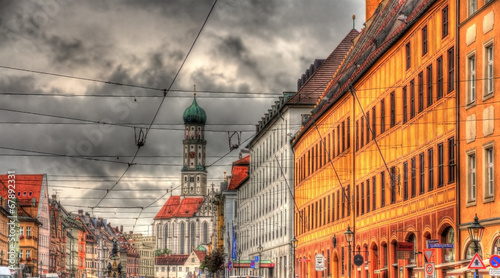 Buildings on Maximilianstrasse in Augsburg - Germany photo