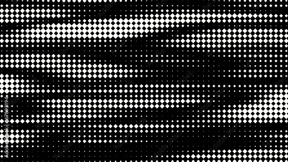 Black and white diamond pattern weaving and flowing