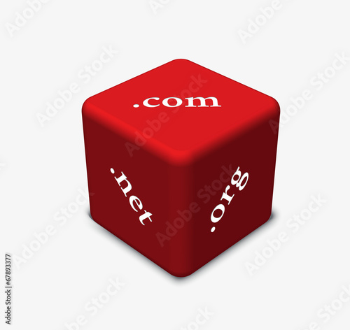 dice in red color with concept of Internet domains