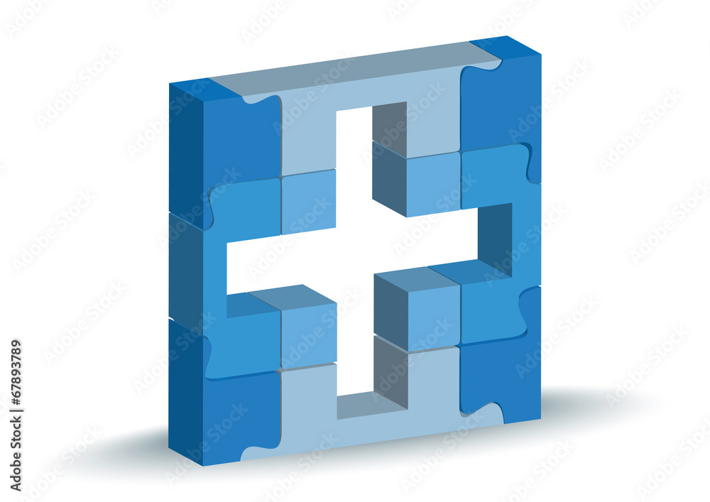 Fototapeta premium medical facility icon in puzzle