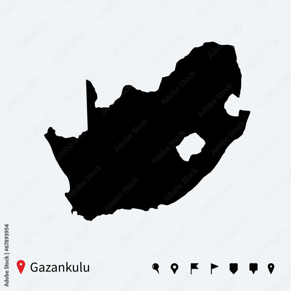 High detailed vector map of Gazankulu with navigation pins. High detailed vector map of Gazankulu with navigation pins.