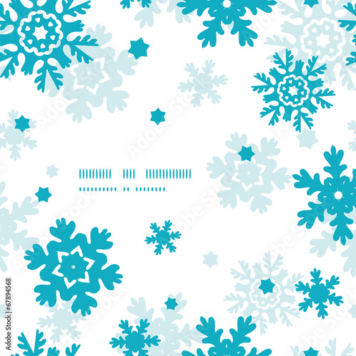 Blue Frost Snowflakes Frame Seamless Pattern Background