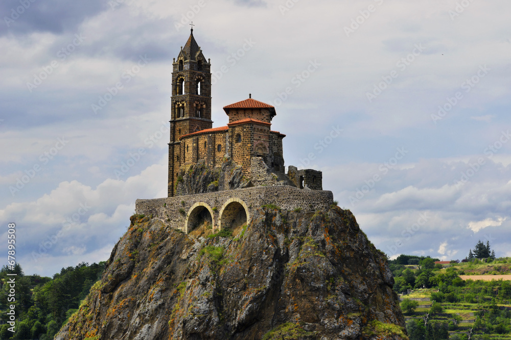 Chapelle saint michel d'Aiguilhe, Le Puy en Velay (43000), département de la Haute-Loire en région Auvergne-Rhône-Alpes, France
