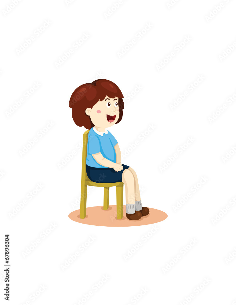 cute girl sitting on the chair