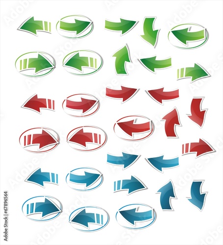 Arrows in the green, red and blue color