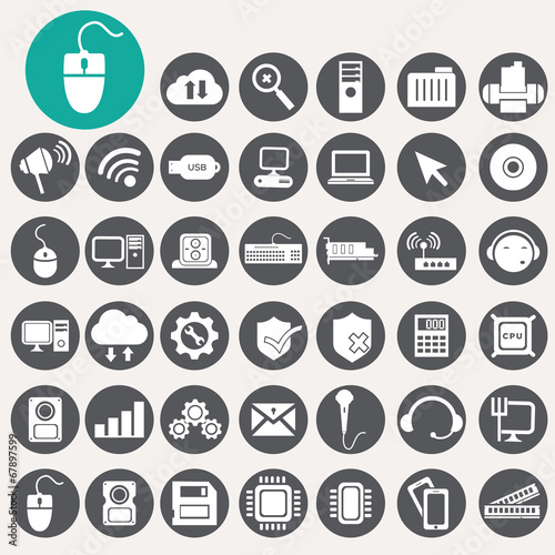 Computer icons set. Illustration eps10